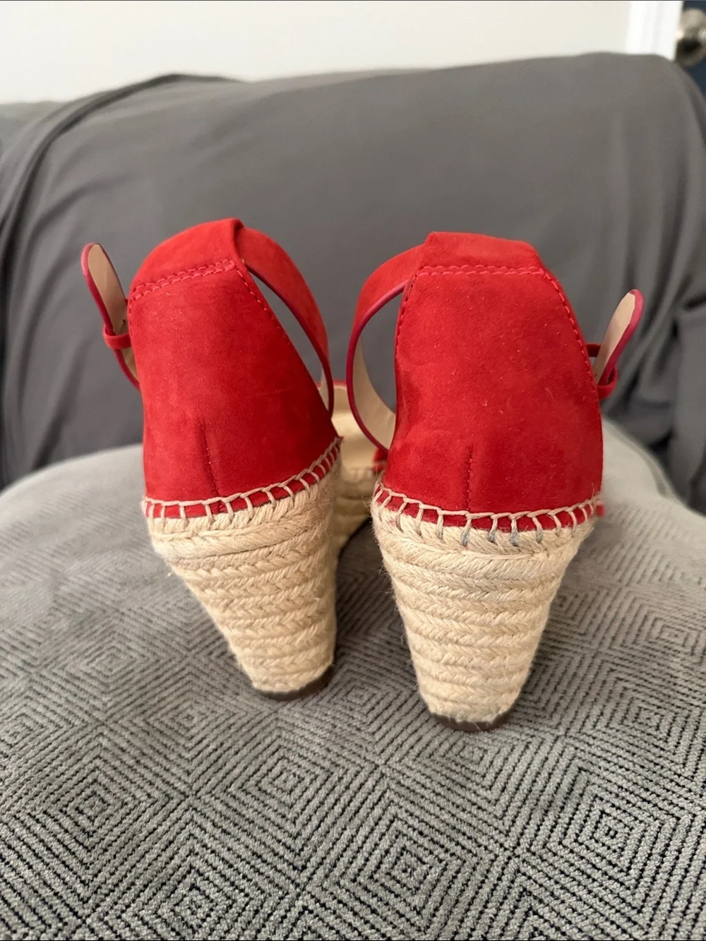 Vince Camuto red open wedge